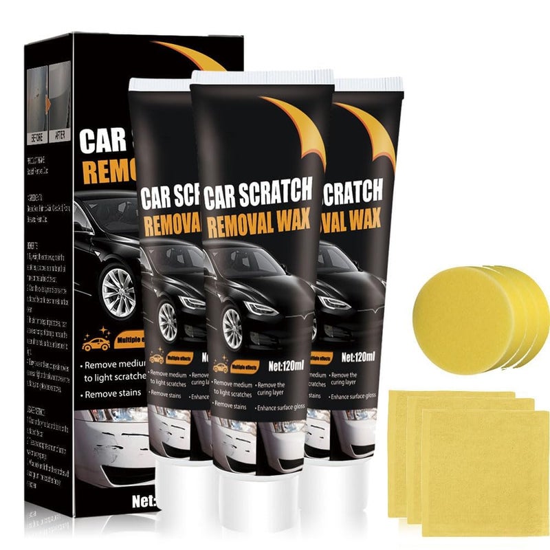 Car Scratch Remover,Scratch Remover for Vehicles,Car Scratch Repair Paste Polishing Wax,Best Deep Scratch Remover for Cars,with Wipe & Sponge (3)